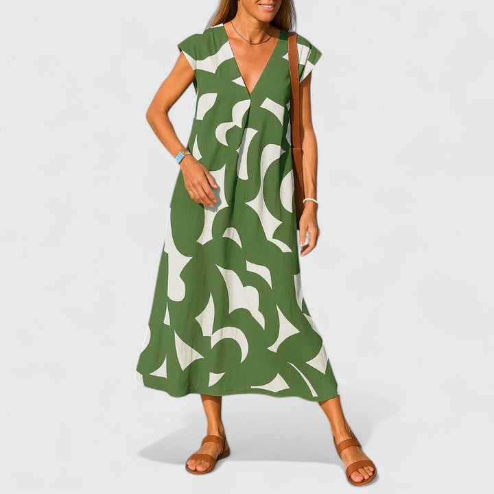 Koralia | Sofistikeret V-Hals Kjole