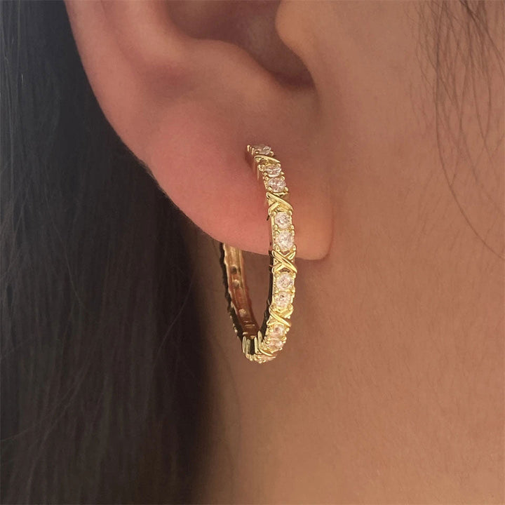 Aurelisse | Zirconia Korsøreringe 18K Guld