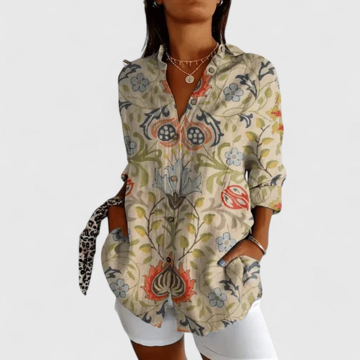 Katarine | Elegant Blomster Bluse