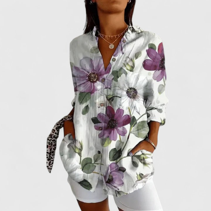 Katarine | Elegant Blomster Bluse