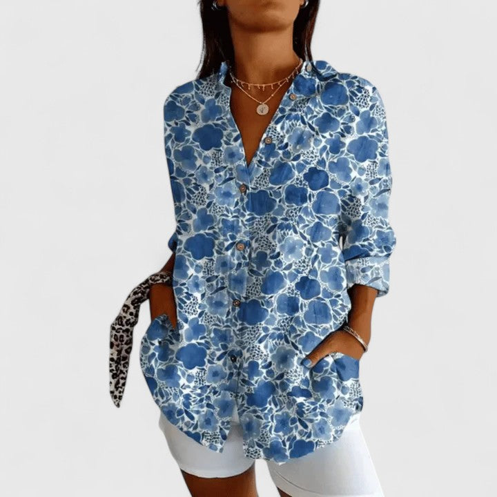 Katarine | Elegant Blomster Bluse