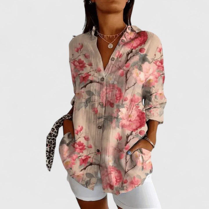 Katarine | Elegant Blomster Bluse