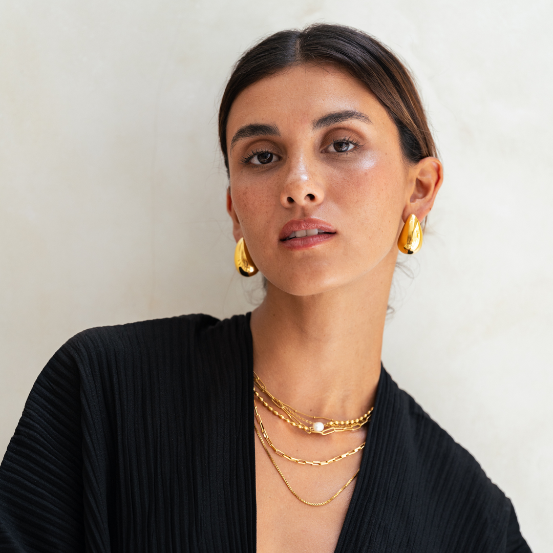 Store Tåreformede Øreringe