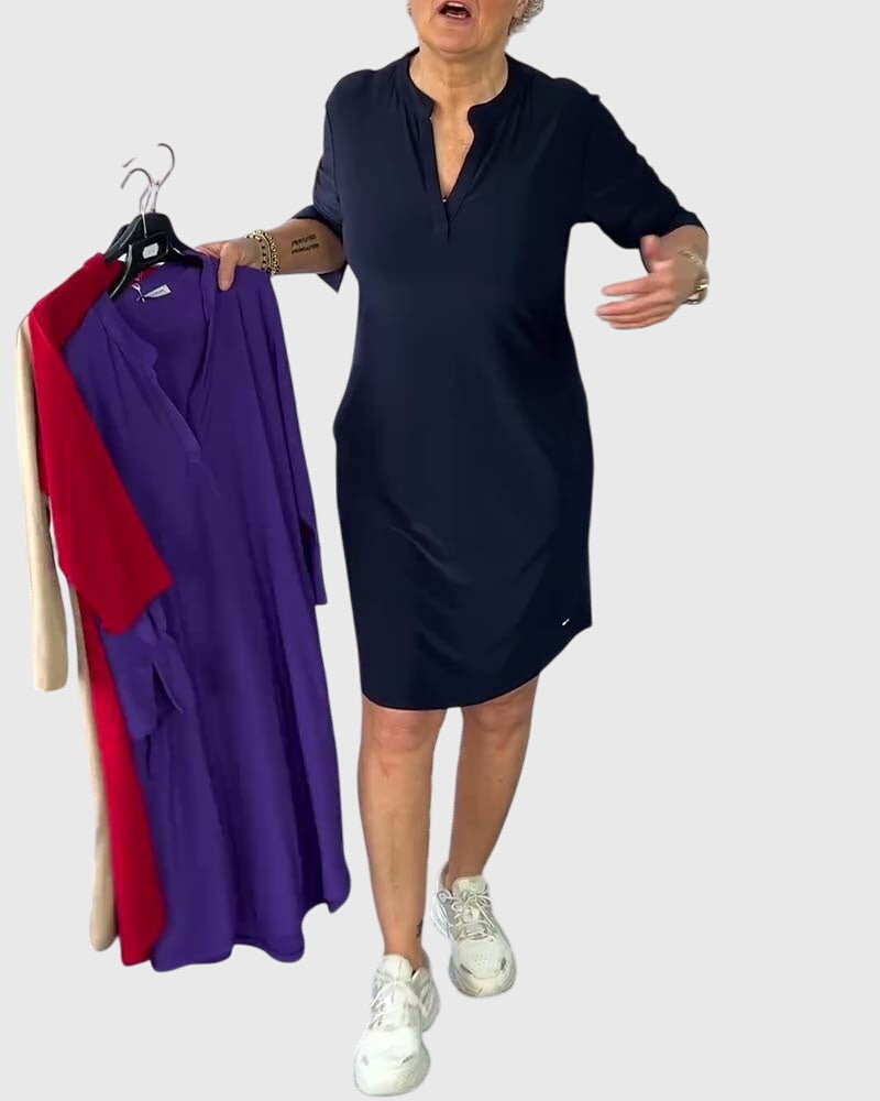 Katherine | Solid V-Hals Kjole