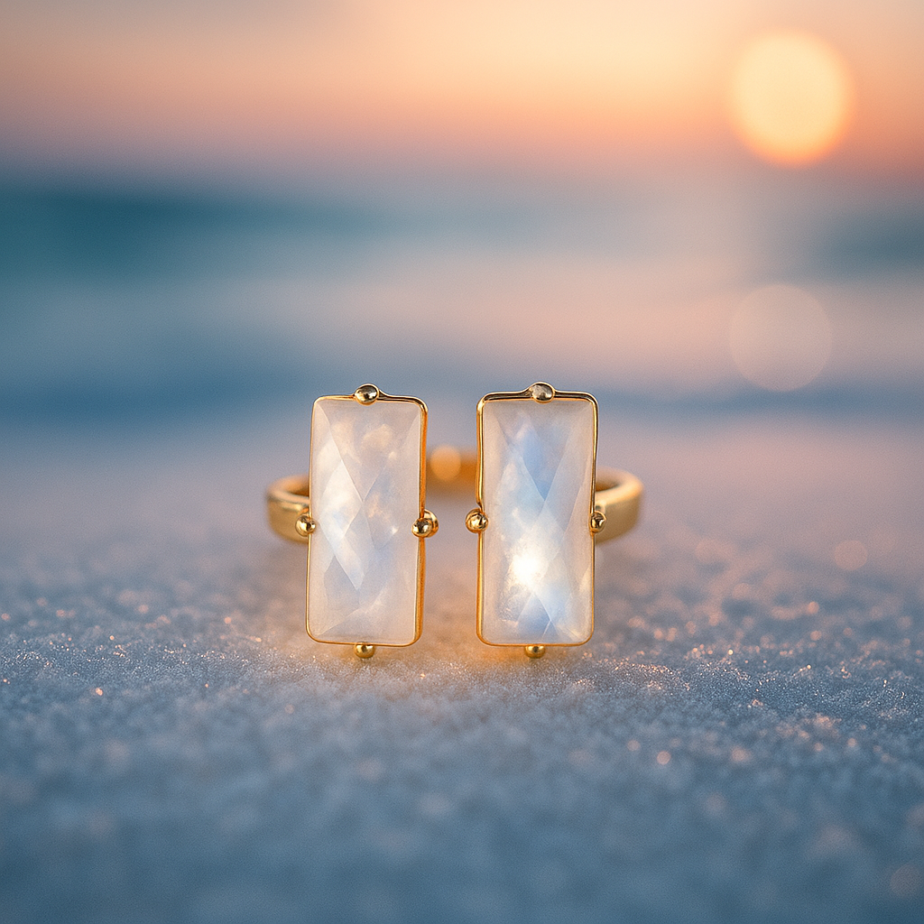 Luce di Marea - Guld ring med månesten