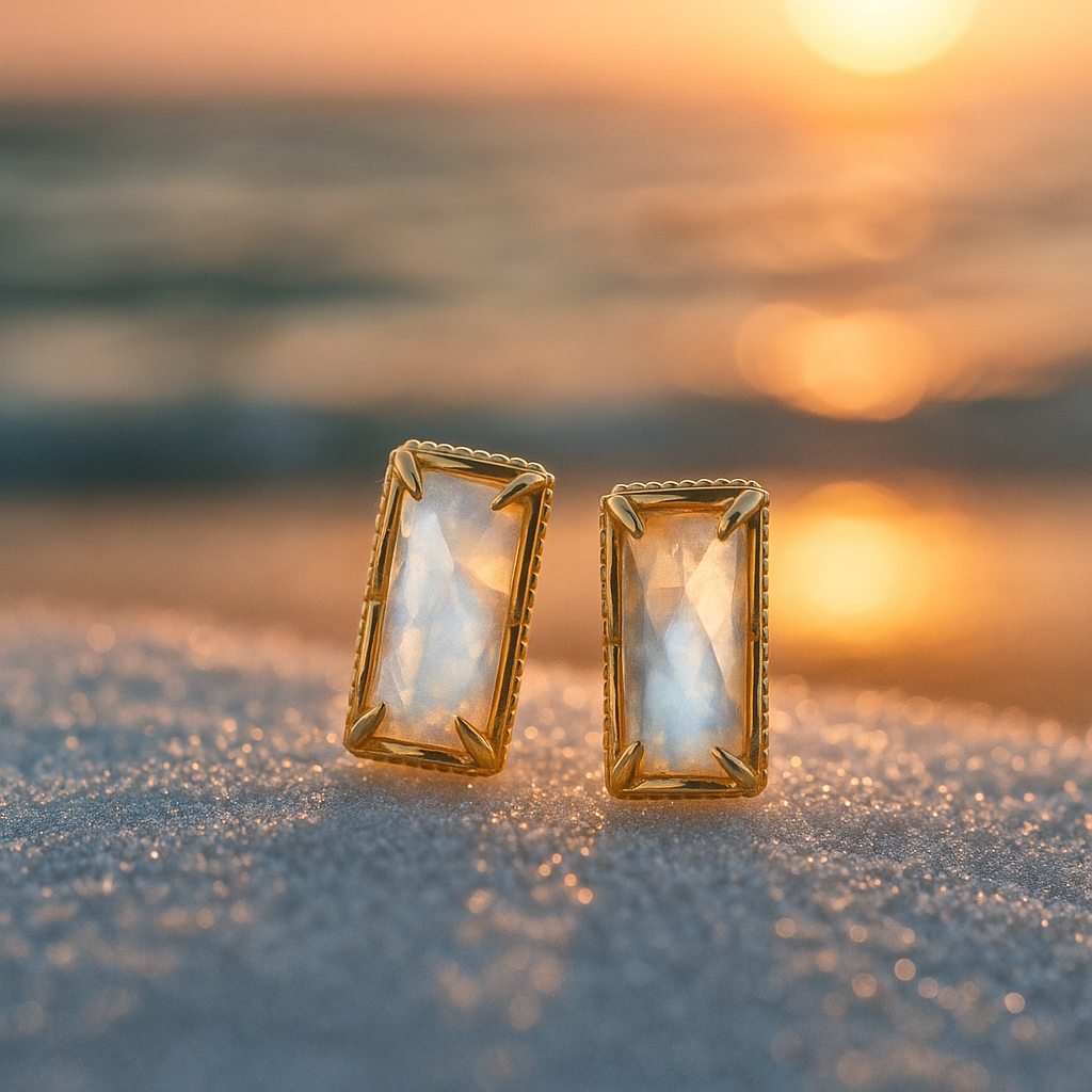 Luna - Guldøreringe i 925 Sterling Sølv