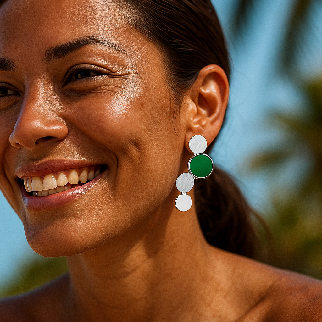 Oceane - Guldøreringe med turkise accenter