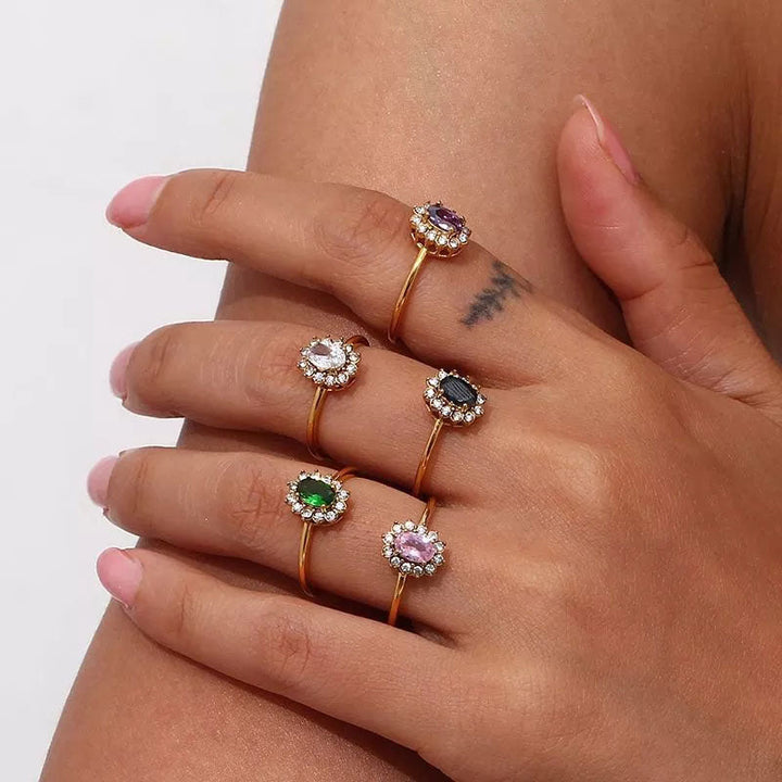 Amaryelle | Grøn Zirkonia Ring 18K Guld