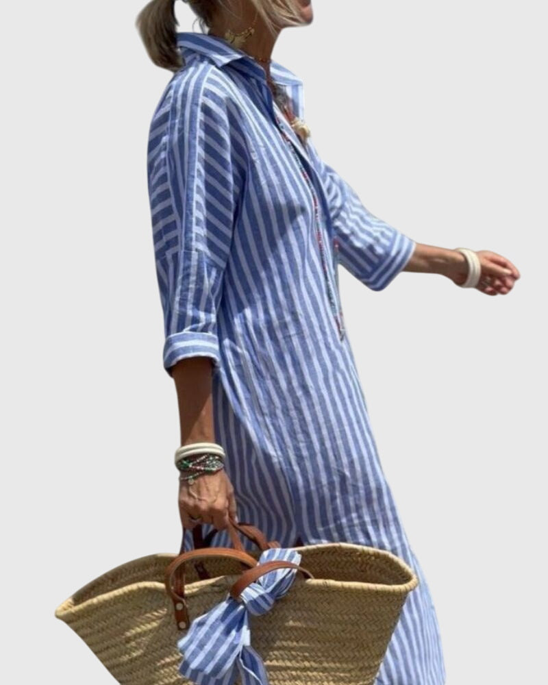 Ellen™ | Klassisk Stribet Kjole