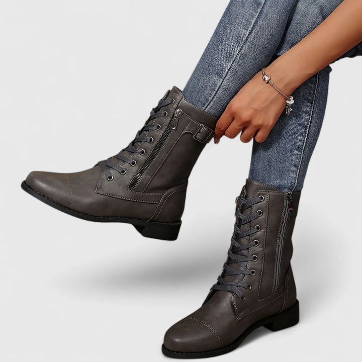 Karoline – Behagelige Læderstøvler med Sidelukning