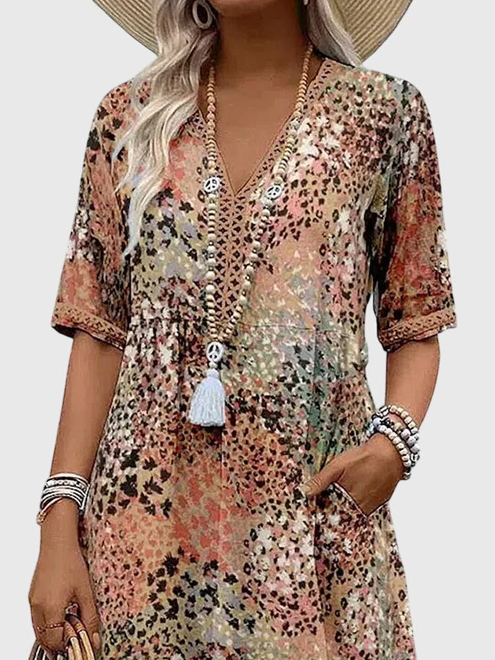 Bella | Elegant Floral Midi Kjole