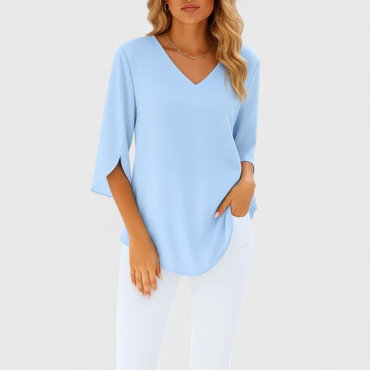 Violetta™ | Sofistikeret V-hals Bluse