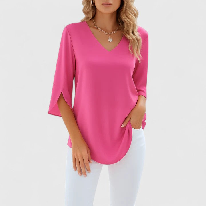 Violetta™ | Sofistikeret V-hals Bluse