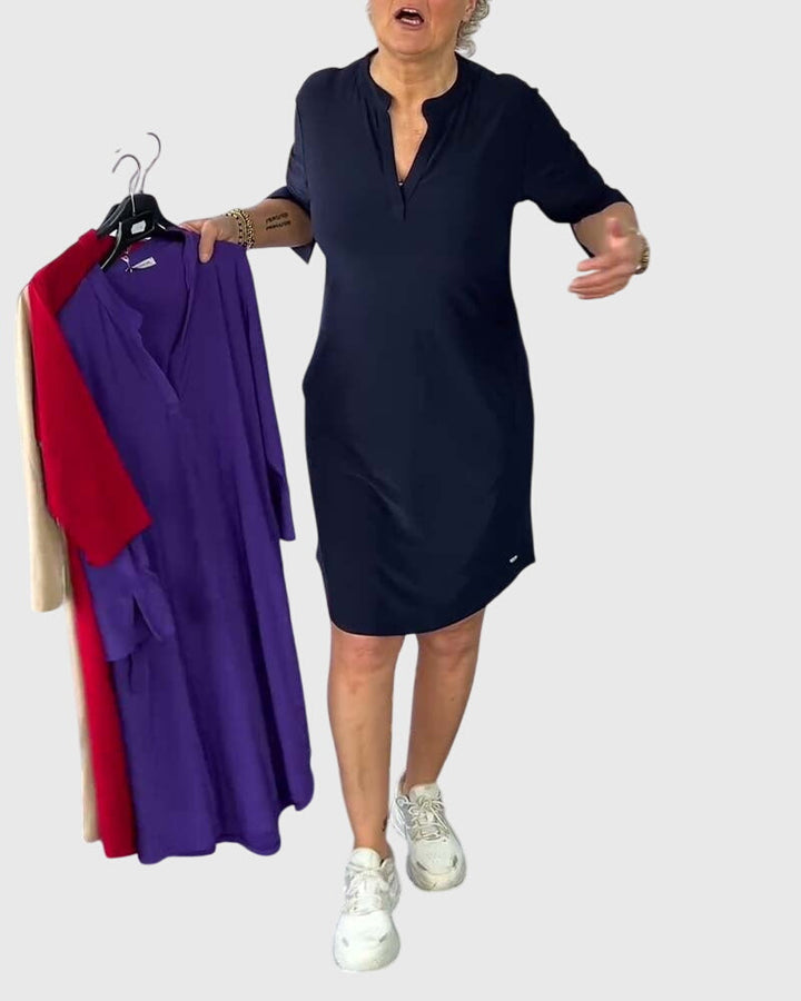 Katherine | Solid V-Hals Kjole