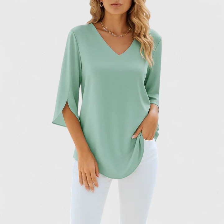 Violetta™ | Sofistikeret V-hals Bluse