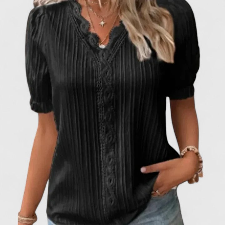 Avienne | Elegant V-hals Bluse