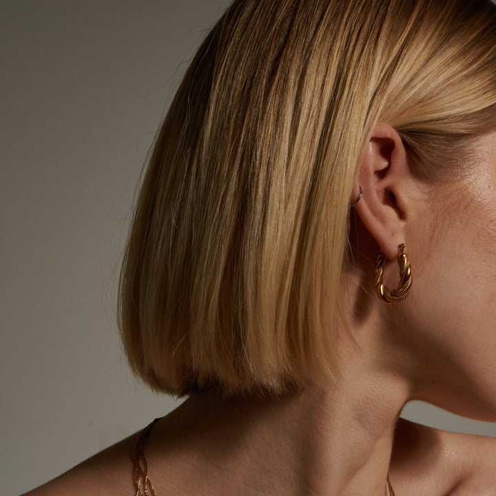 Twisted Hoop Øreringe