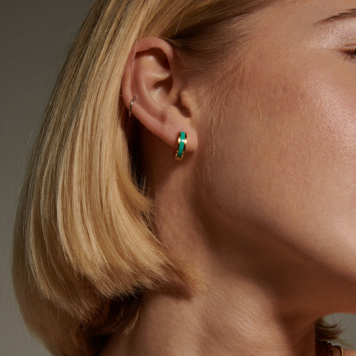 Emalje Stribet Øreringe