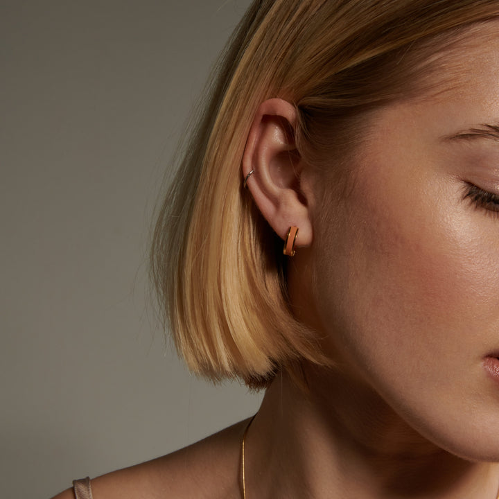 Emalje Stribet Øreringe