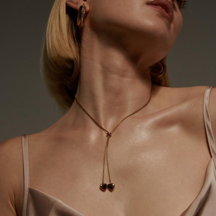 To Hjerter Halskæde