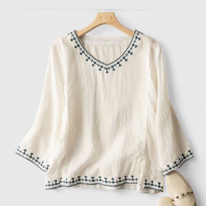 Taysia | Elegant V-Hals Bluse