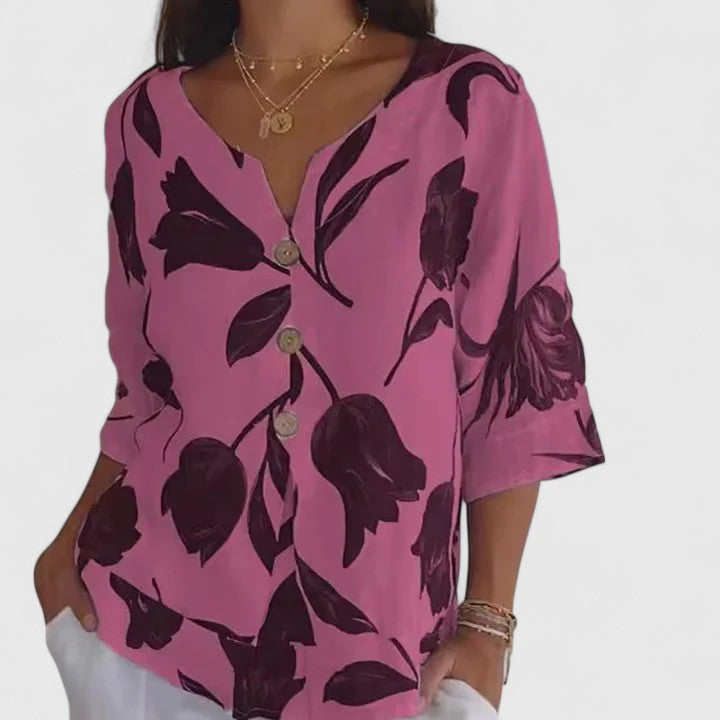 Isabel | Elegant Blomstret Bluse
