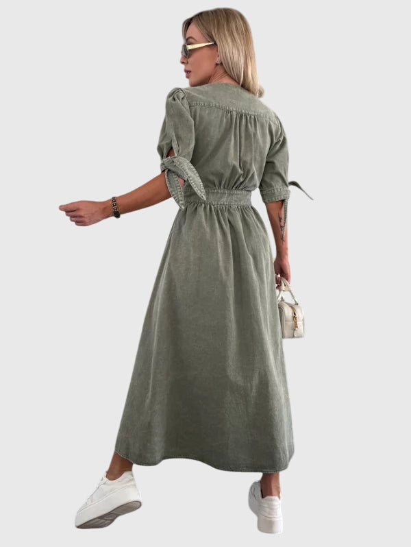 Sophiaa™ | Elegant Denim Kjole