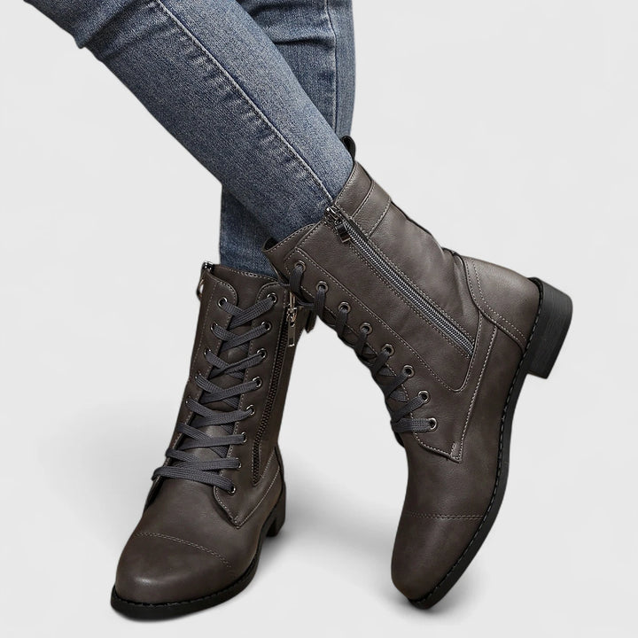 Karoline – Behagelige Læderstøvler med Sidelukning