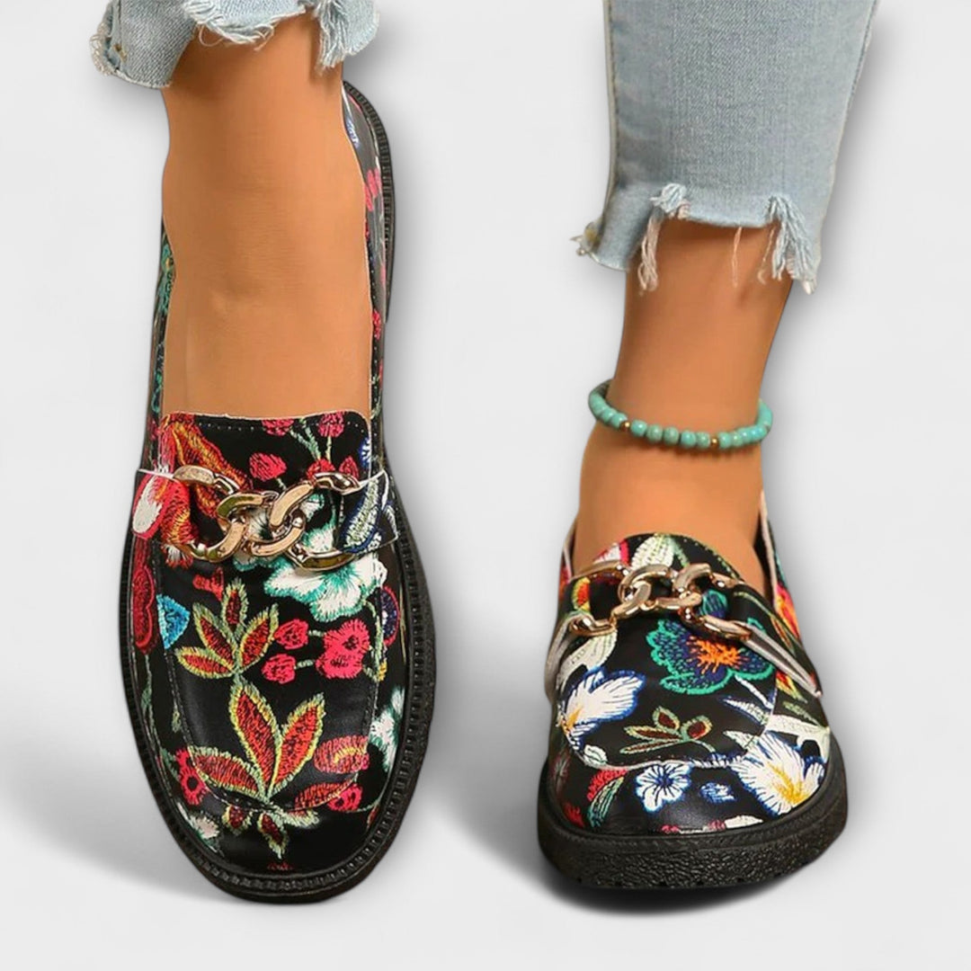 Orla – Multifarvede Loafers med Blomsterprint