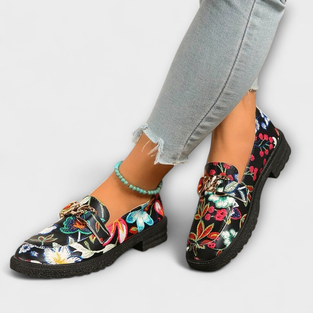Orla – Multifarvede Loafers med Blomsterprint