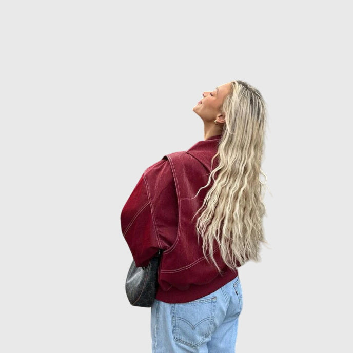 Faye™ - Oversized Læderjakke