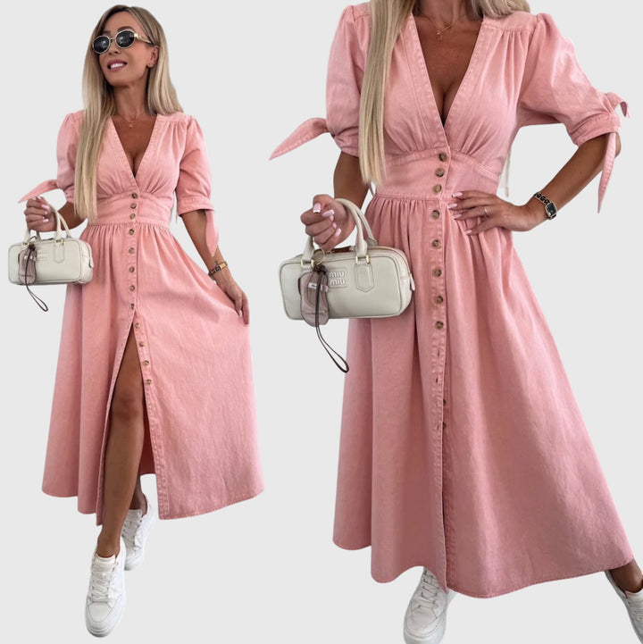 Sophiaa™ | Elegant Denim Kjole