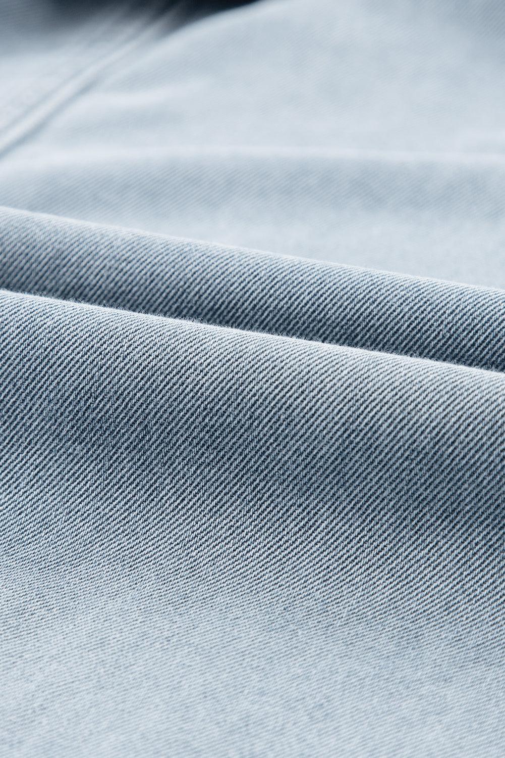 Runa – Elegant Denimkjole med Korte Flagermusærmer