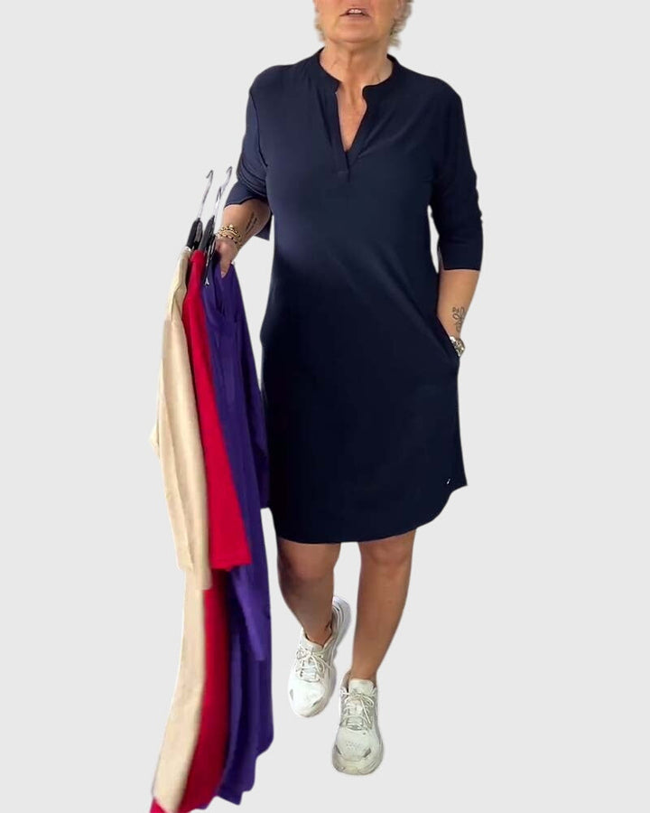 Katherine | Solid V-Hals Kjole