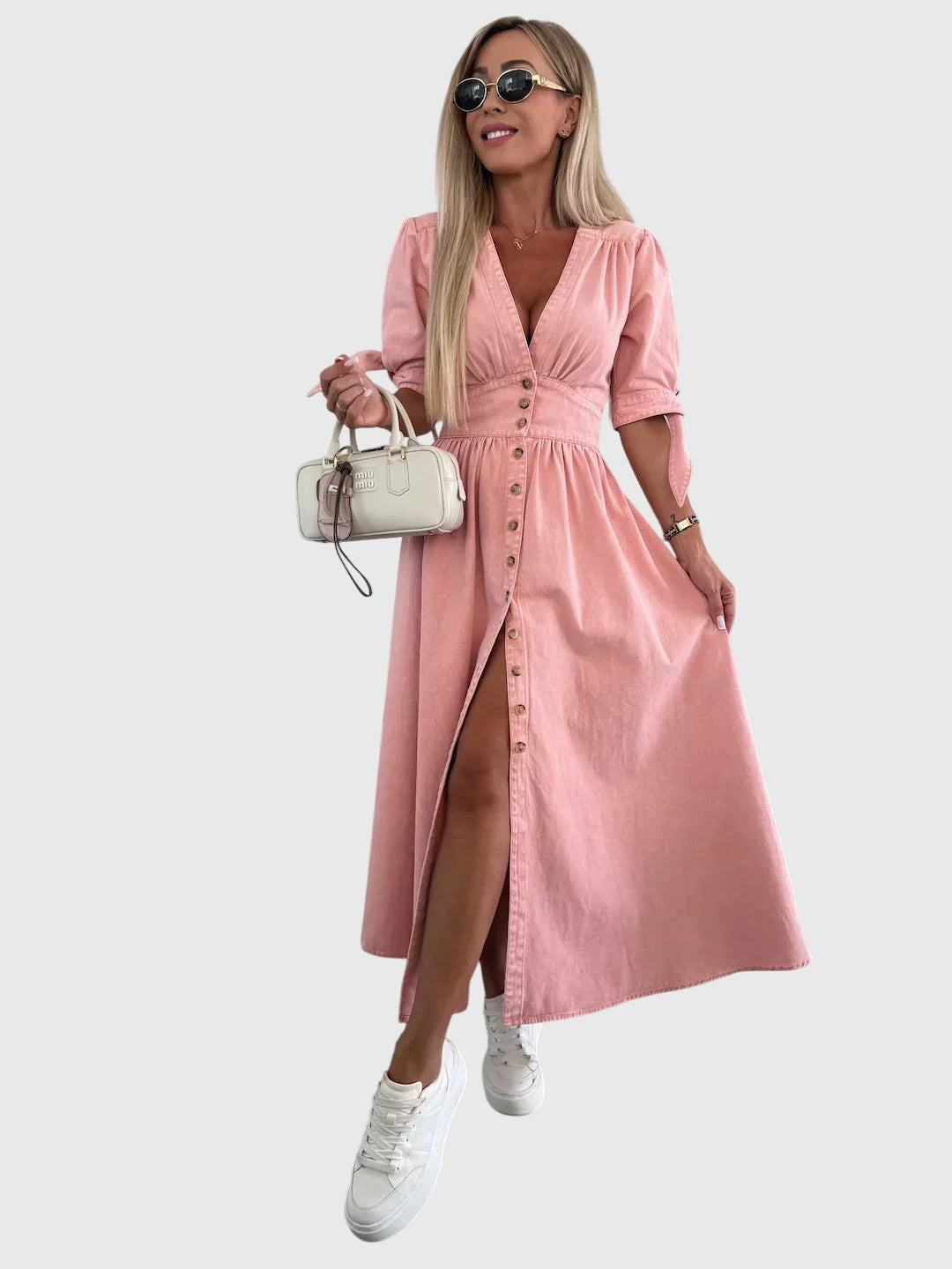 Sophiaa™ | Elegant Denim Kjole