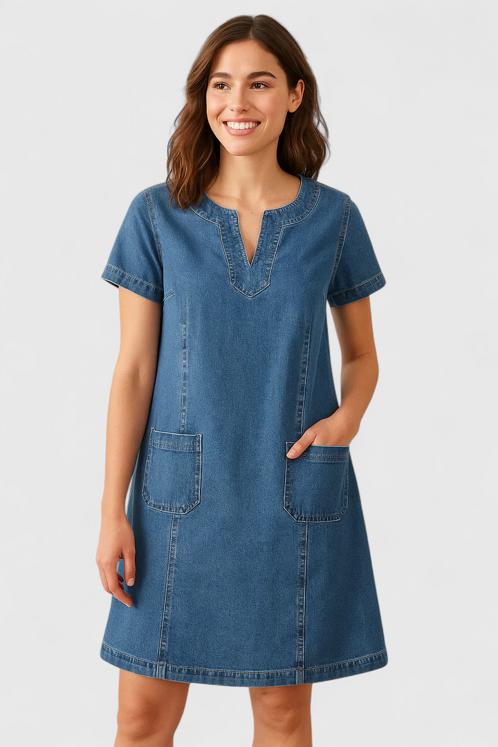 Susanne® | Blød Denim Kjole