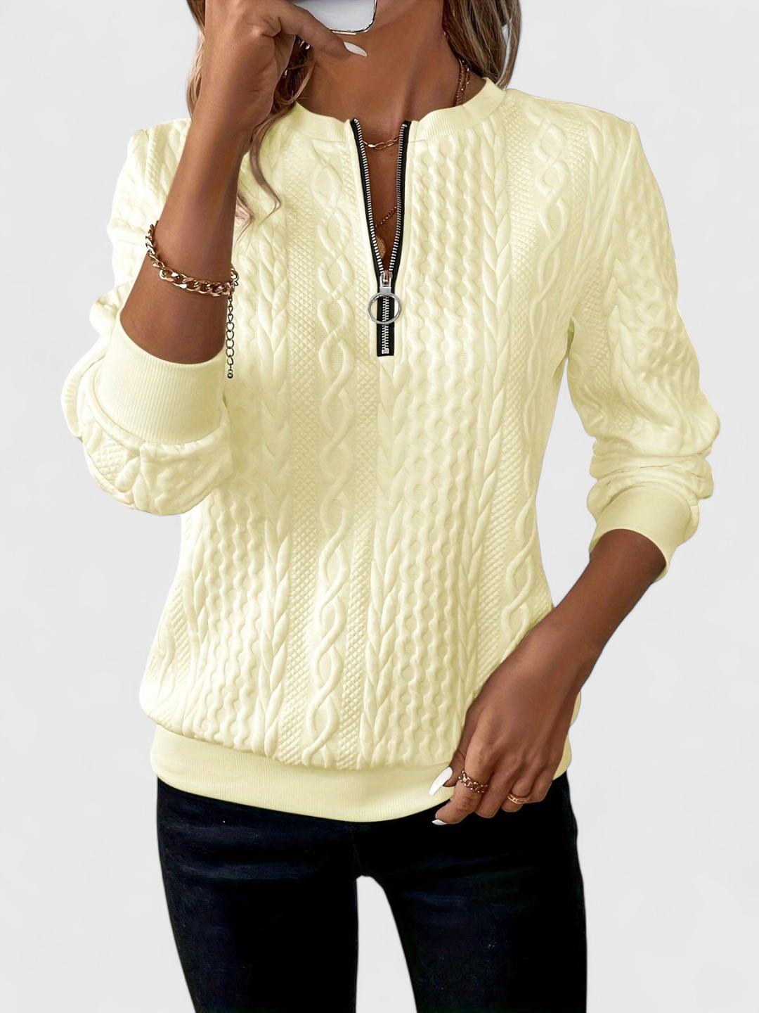 Birte | Jumper med Lynlås