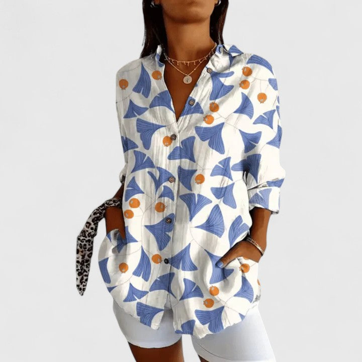 Katarine | Elegant Blomster Bluse