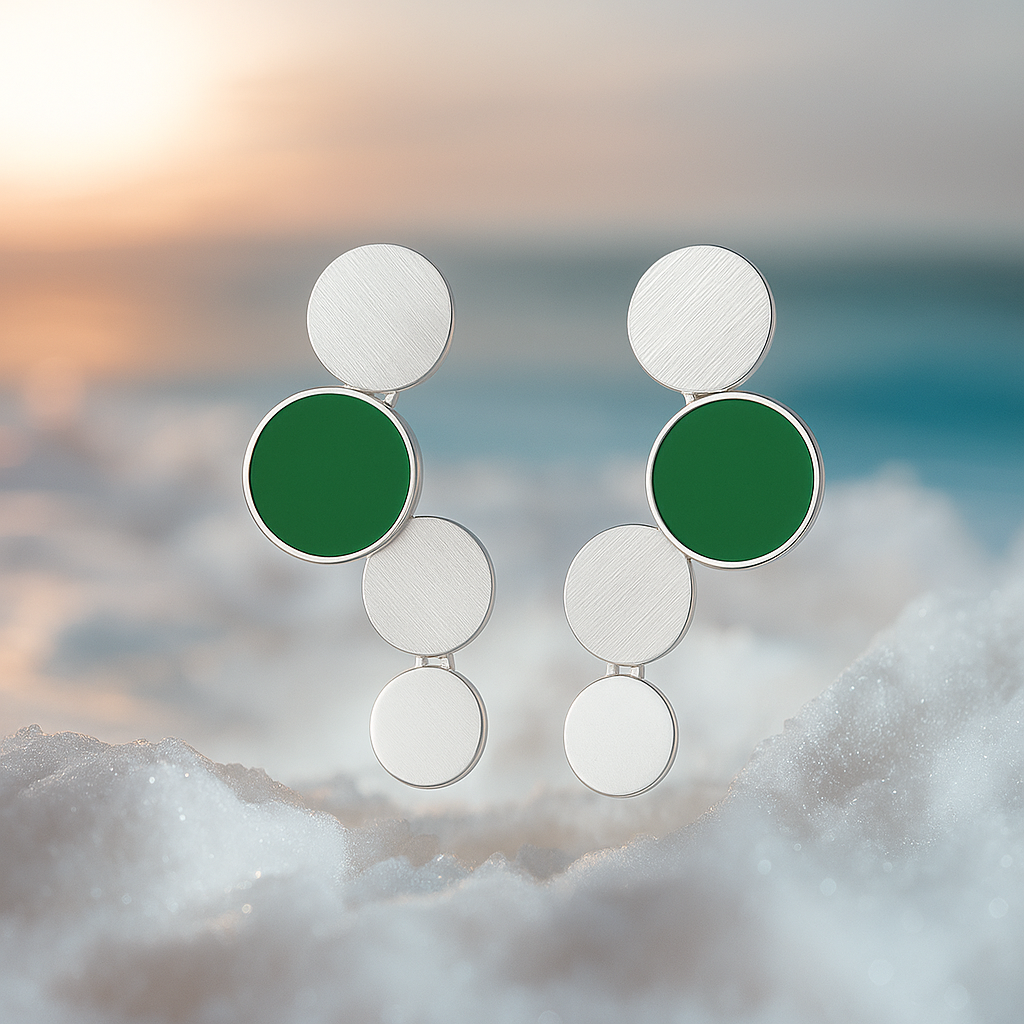 Oceane - Guldøreringe med turkise accenter