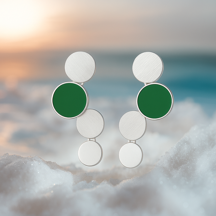 Oceane - Guldøreringe med turkise accenter