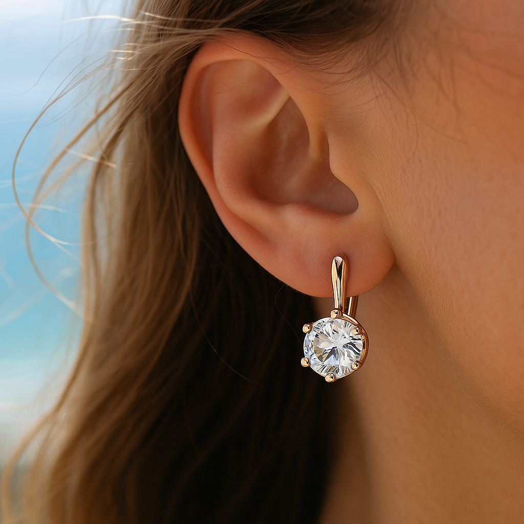 Eirene - Runde Zirkonia-Øreringe