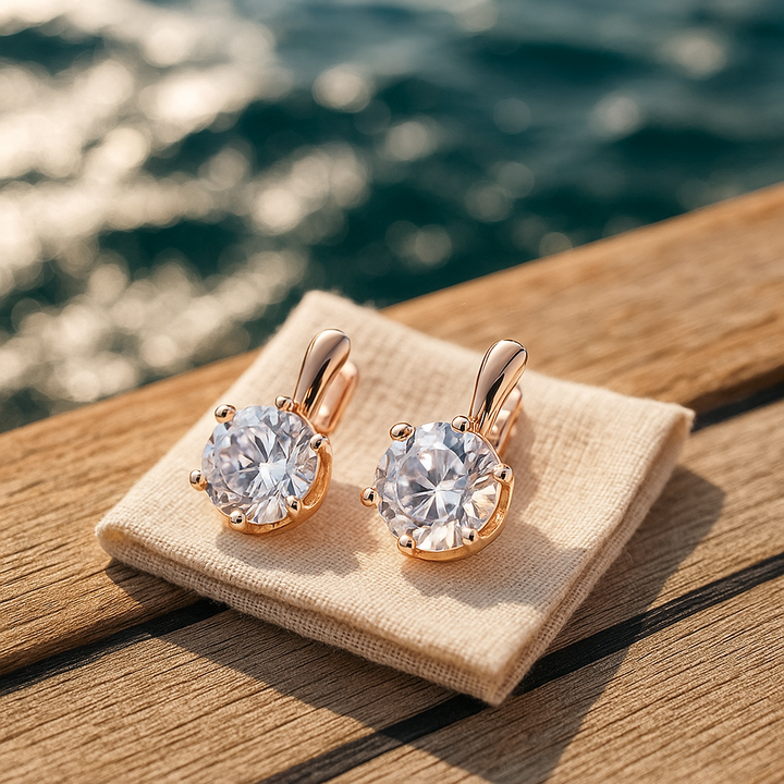Eirene - Runde Zirkonia-Øreringe
