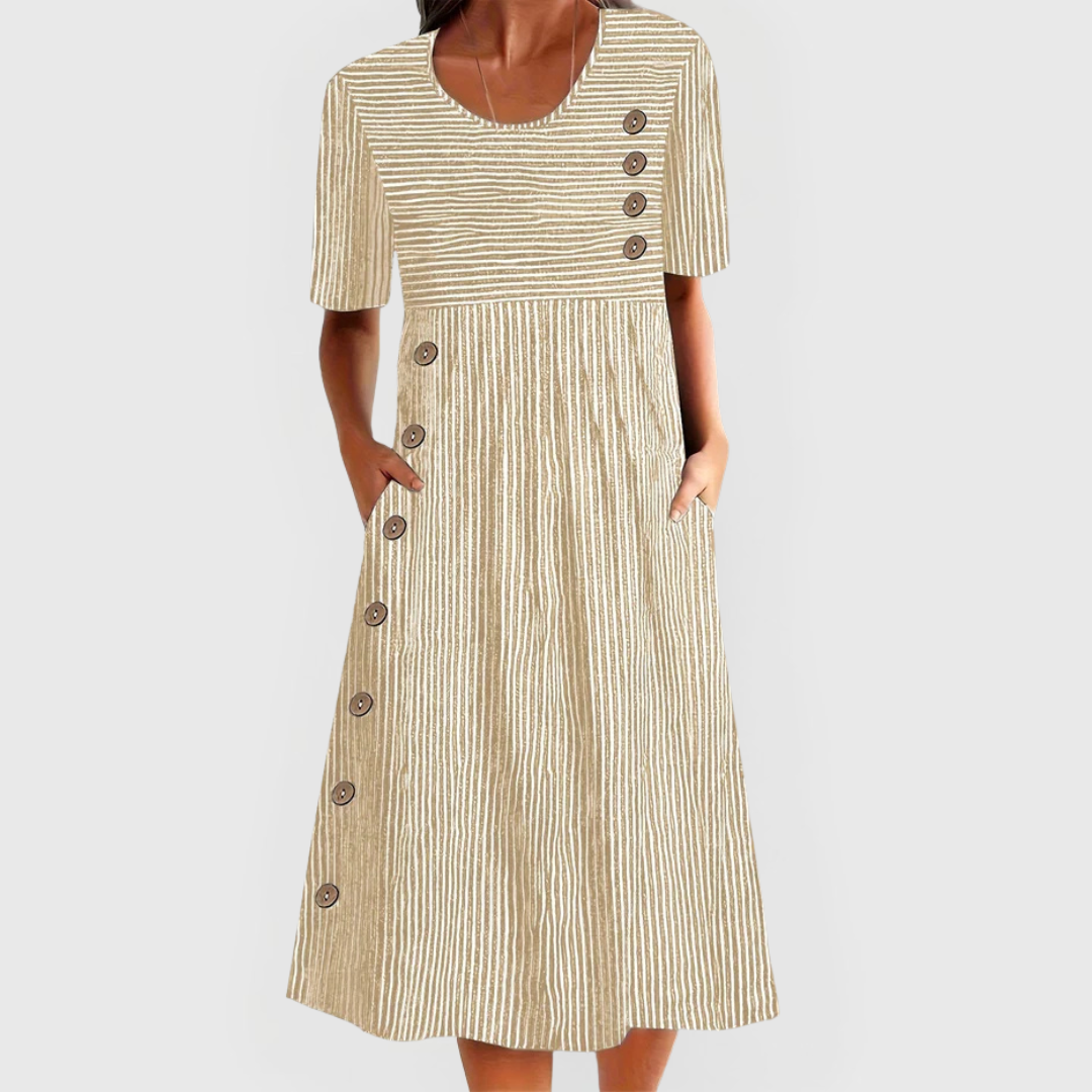 Wanda™ Stribet Midi Kjole