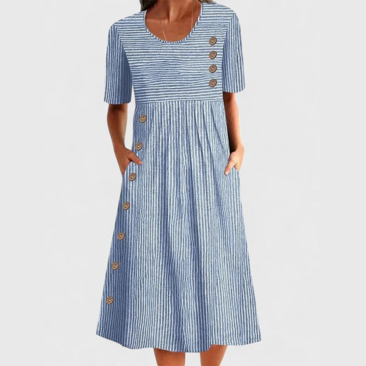 Wanda™ Stribet Midi Kjole