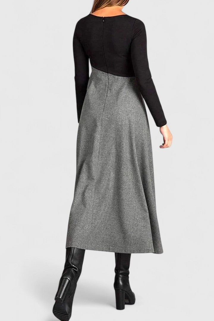 Janet | Elegant Maxi Kjole med Lange Ærmer