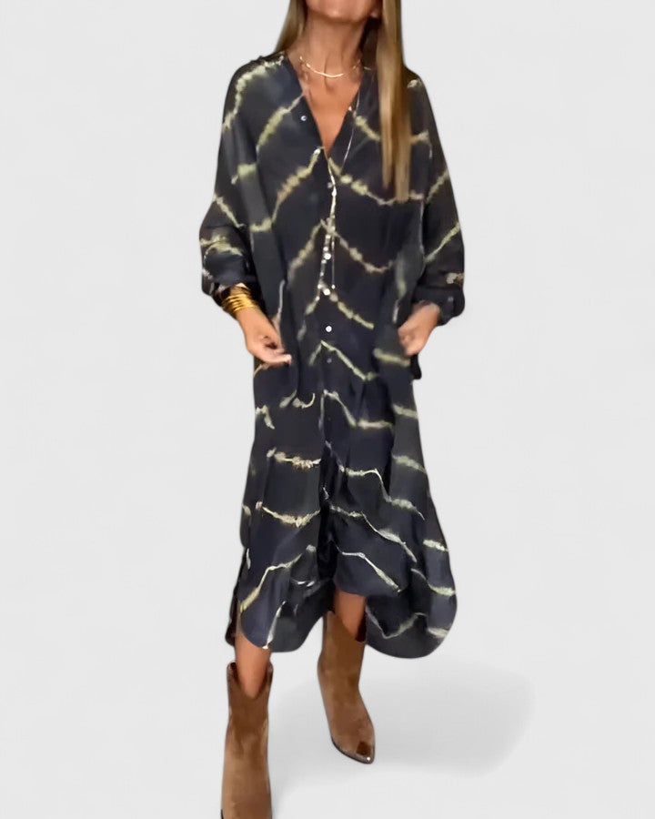 Ameliie™ | Elegant Boho Stribet Maxi Kjole