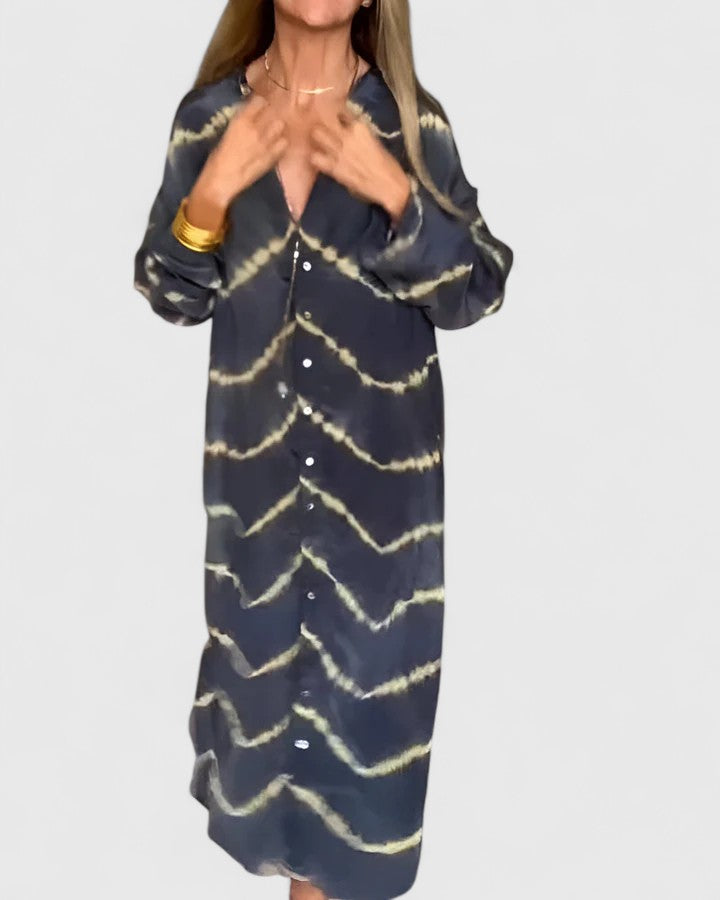 Amelie™ | Elegant Boho Stribet Maxi Kjole