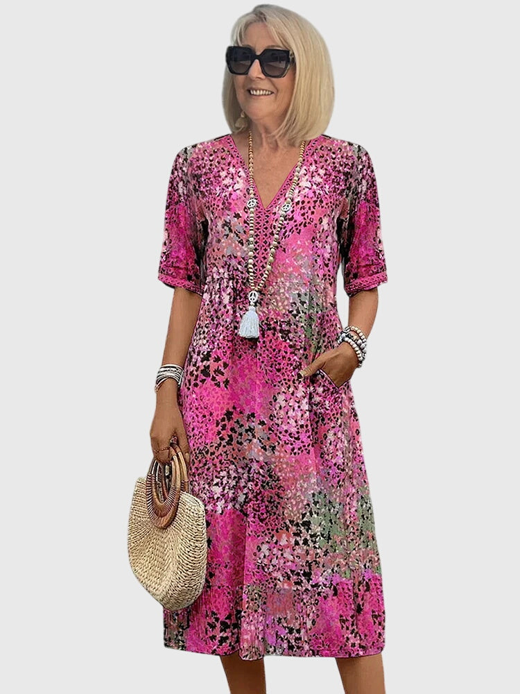 Bella | Elegant Floral Midi Kjole