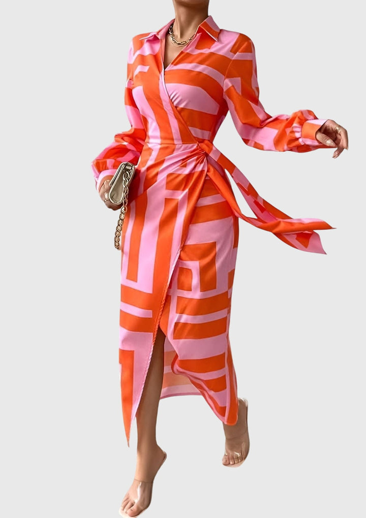 Eeverly™ | Elegant Indpakningskjole med Print