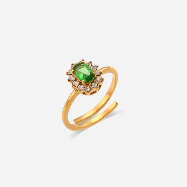 Amaryelle | Grøn Zirkonia Ring 18K Guld
